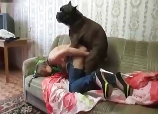 Very quick bestiality action with my wife