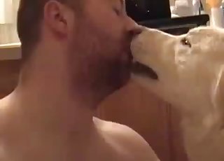 Jerking this dog's red throbbing cock