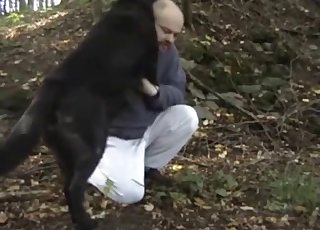 Dude fucked by his dog from behind