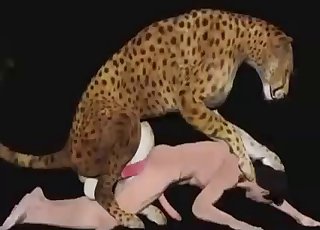 Tiger ass-fucking a dark-haired dude in 3D
