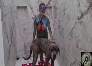 Good-looking lady gets fucked by a horny dog
