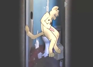 Glory hole porn movie with a furry slut sucking
