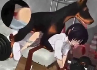 Hentai dog fucking with a beast that gapes hard