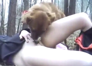 Sublime babe with around ass wants dog to lick