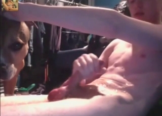 18-year-old teen fucks a dog's gay throat