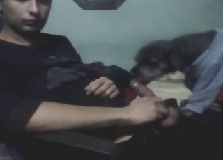 Bestiality sex with a teen twink and his doggo