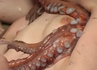 This amazing whore is totally covered in sticky slime