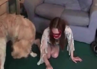 Intense animal is having some fun with a stupid whore