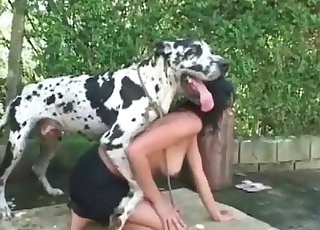 Spotted puppy is totally banging an incredibly kinky woman