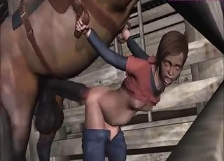 3D bestial sex session with amazing stallion