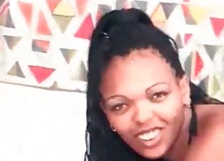 Ebony slut gets her asshole banged hard