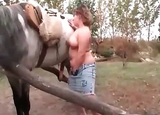 Animal has filthy bestiality with a horny woman