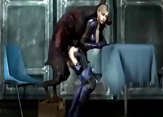 Zombi dog is banging a really hot 3D animated slut