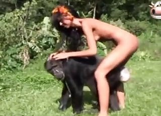 Amazing monkey has some sexual fun in the jungle