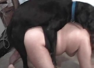 Tight twat brutally fucked by a trained animal