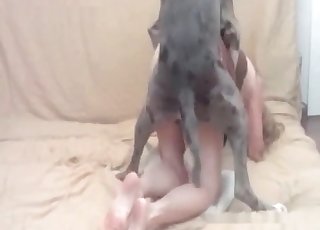 Sweet lady screwed by a doggy