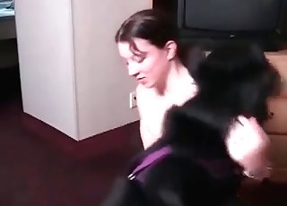 Black dog enjoys a dirty penetration