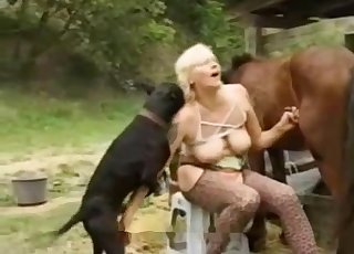 Beast nicely sucked by passionate blonde