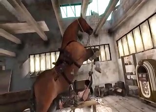 Pferd fickt Quiet aus MGS, 3D-Bestialität