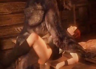 Redhead in crazy hard bestiality XXX action