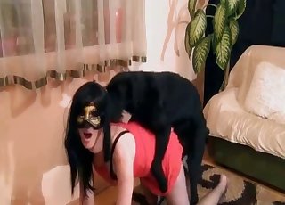 Black dog fucks an amateur with a hot bod
